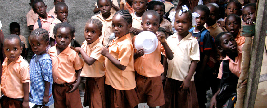 Two hot meals for a schoolchild in Haiti