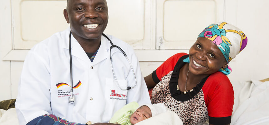 A follow-up examination for a newborn in the DR Congo