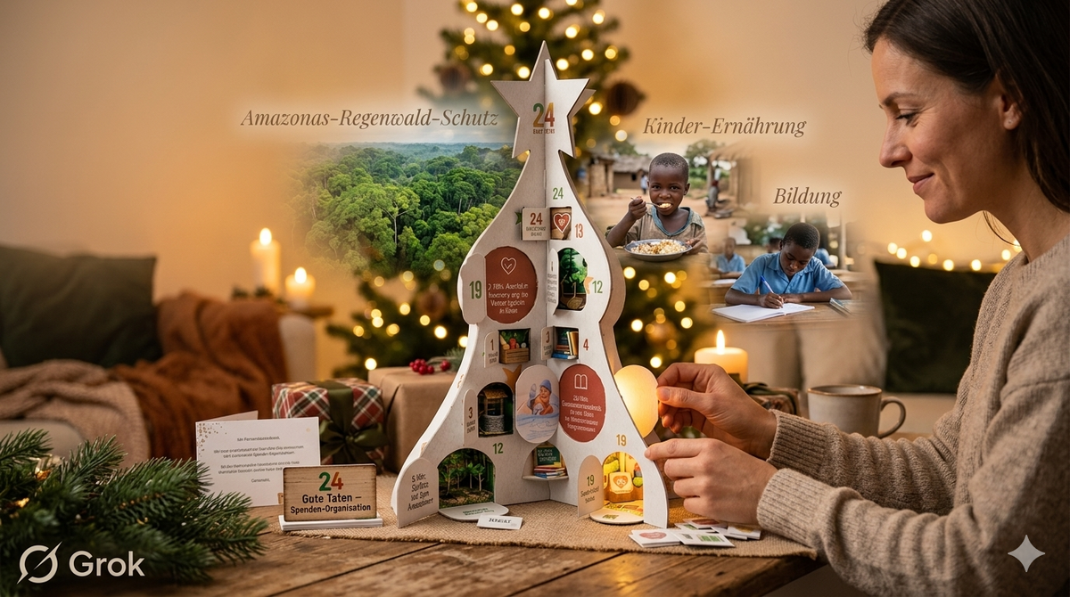 Dieser €24-Adventskalender schützt Regenwälder, ernährt Kinder und finanziert Bildung — so funktioniert es