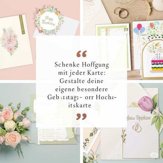 Schenke Hoffnung mit jeder Karte: Gestalte deine eigene besondere Geburtstags- oder Hochzeitskarte