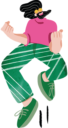 Illustration: jubelnde Person